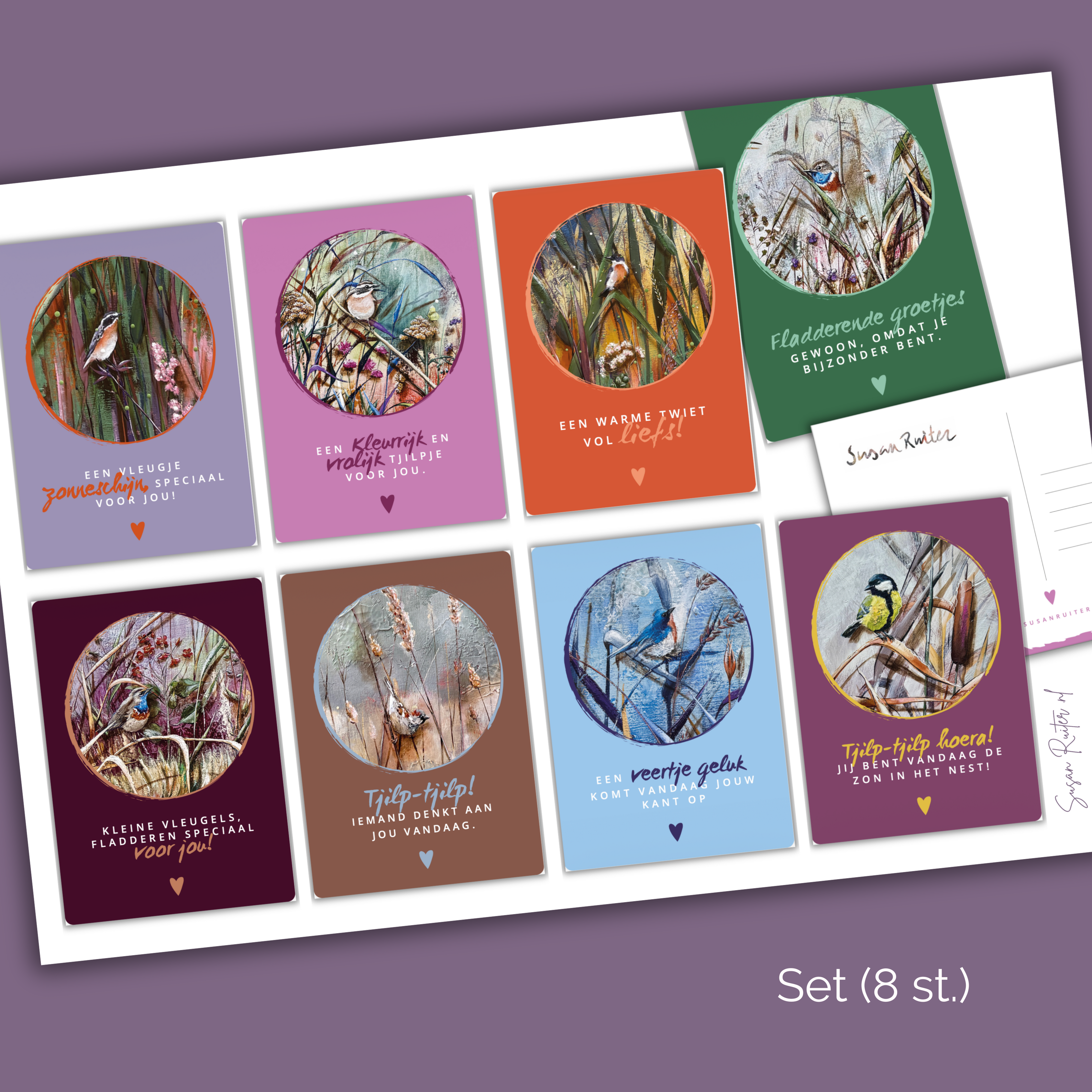 Set Ansichtkaarten (8) 🐦‍⬛